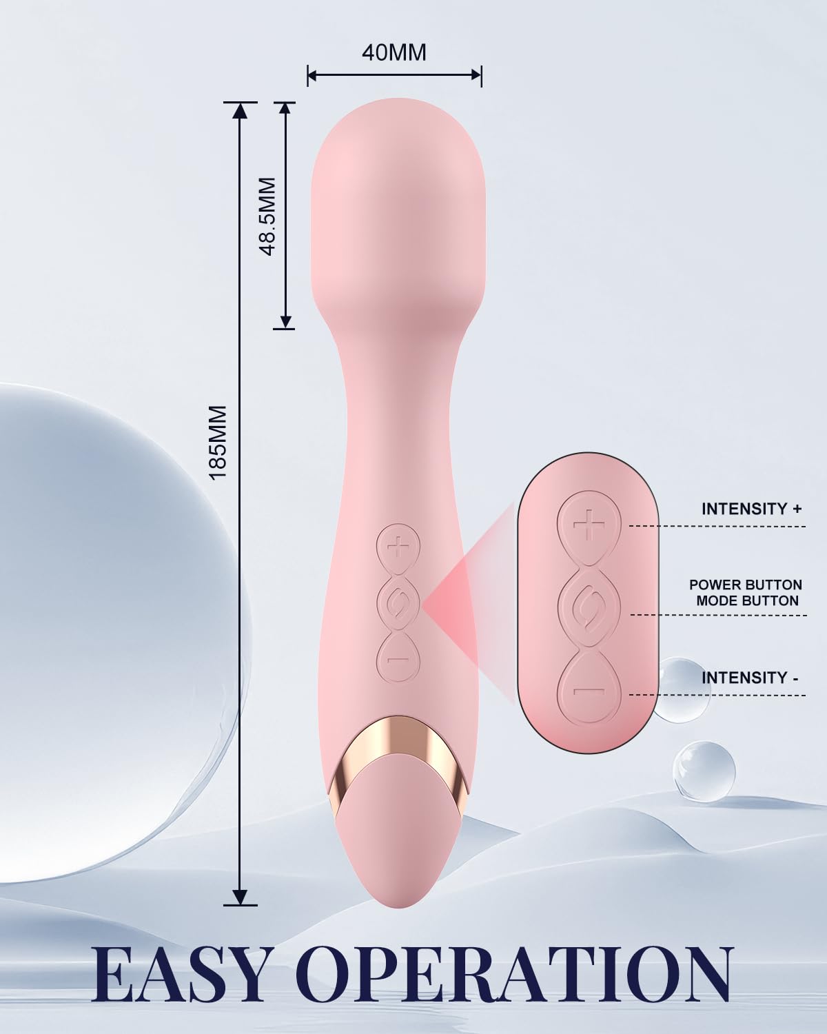 PinkScrew Home Massager, Handheld Electric Powerful Rechargeable Waterproof Neck Muscle Mini Massager (Pink)