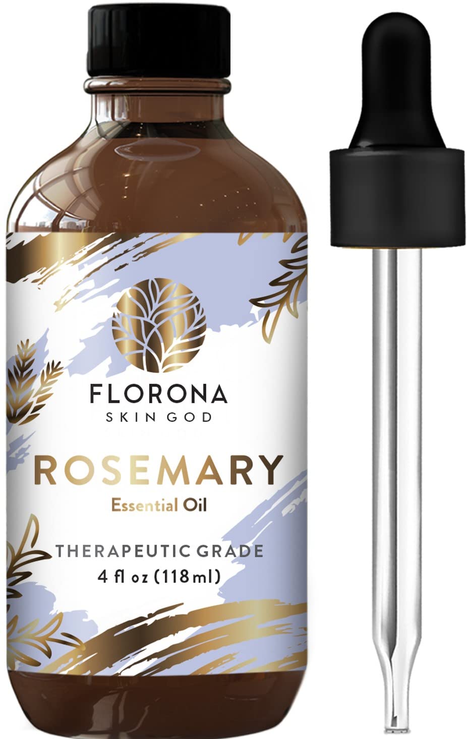 Florona Rosemary Essential Oil - 100% Pure & Natural - 4 oz, Rosemary Oil for Hair & Skin Care, Aromatherapy & Candle Making