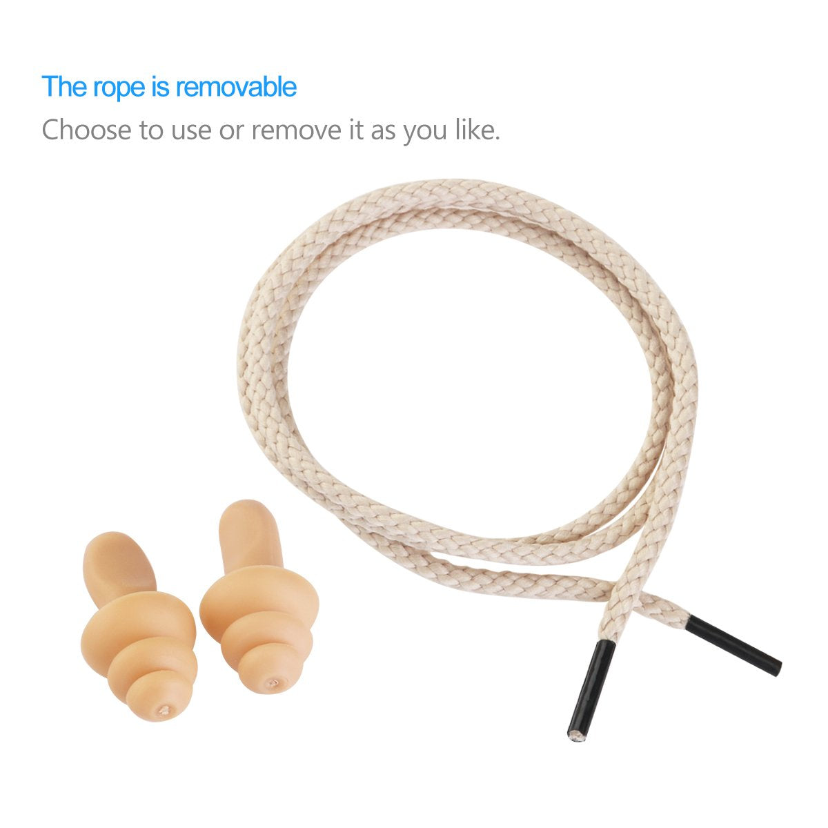 WINOMO Ear Plugs 50 Pairs Corded Soft Silicone Reusable for Sleeping Hearing Protection Swimming