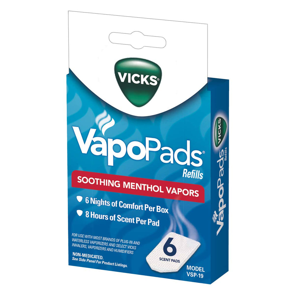 Vicks VapoPads- Soothing Menthol Vapor Pads for Vicks Humidifiers, Vaporizers, Waterless Vaporizers, and Plug-Ins, VSP-19, 6 Cou