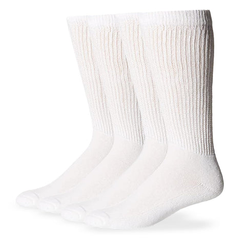 Carolina Ultimate mens Diabetic Non-binding Mid-calf 2 Pack Casual Sock, White, Large US