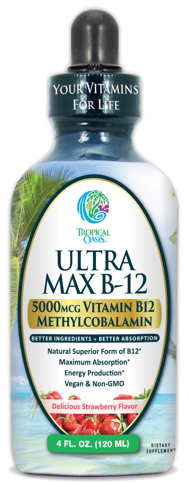 ULTRA MAX B12 | Max Potency 5000mcg Vitamin B12 Sublingual Liquid Drops | Methyl B12 (Methylcobalamin) | Max 98% Absorption Rate