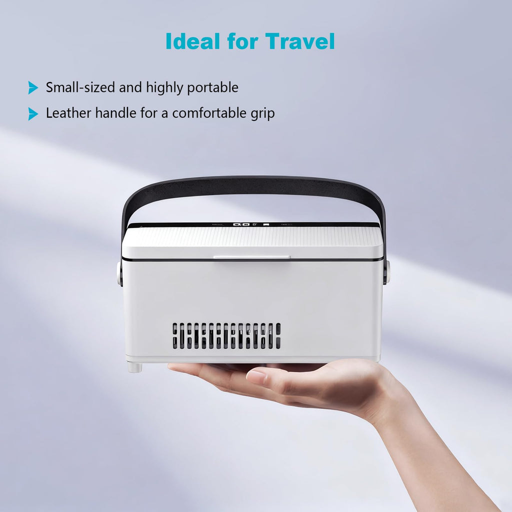 QIRDLP insulin fridge medcine cooler trave case with handle 2~8C Keep Cooling with LED Display, Travel Medical Cooler Box with H
