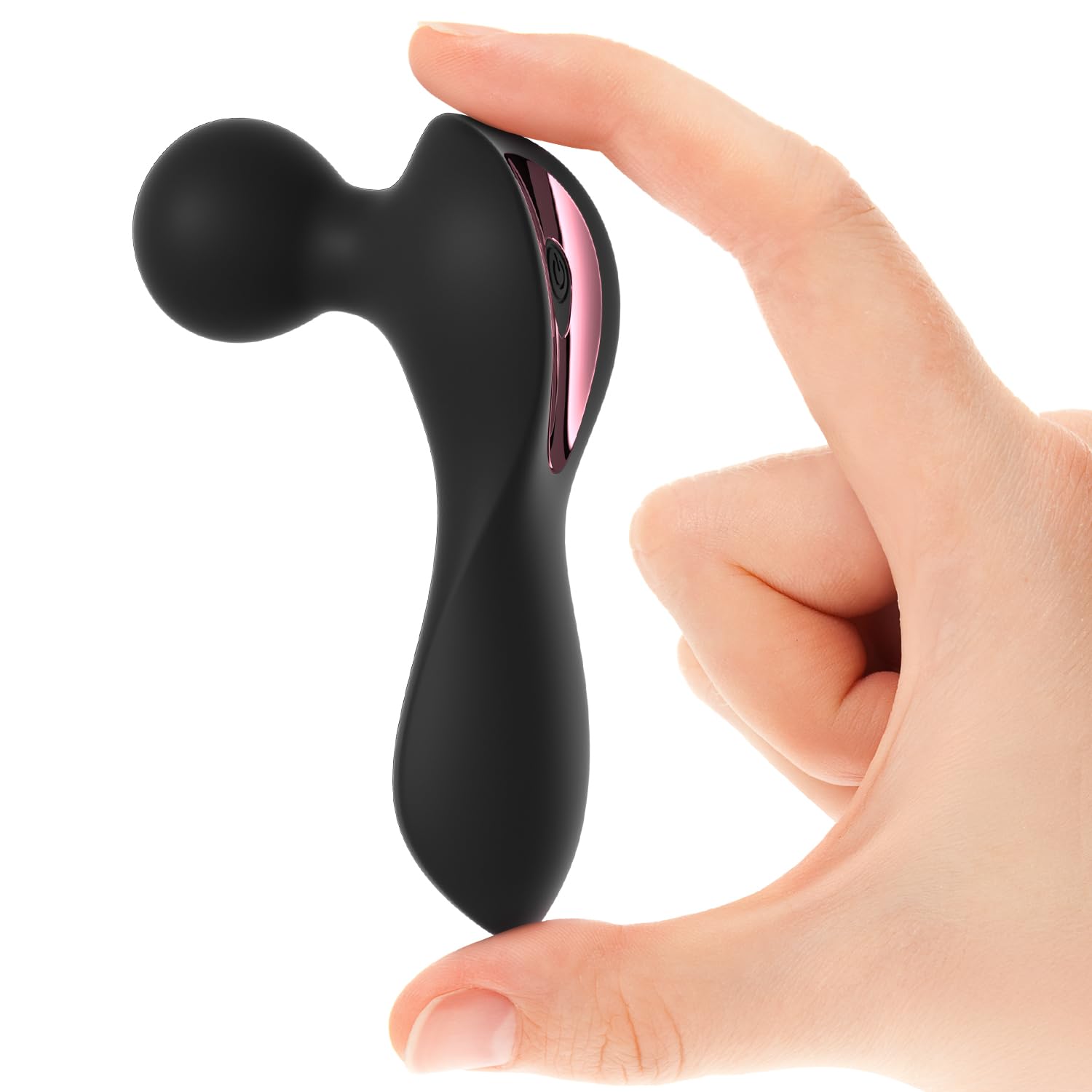 Pinkmini Electric Facial Massager for Face and Neck, Powerful - Waterproof - Handheld Mini Massage Tool (Black)