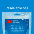 3M Disposable Earplugs For Quiet, Studying & Sleep, 80 Pairs (160 Plugs), Noise Reduction Rating (NRR) 32 dB, Comfortable All Ni
