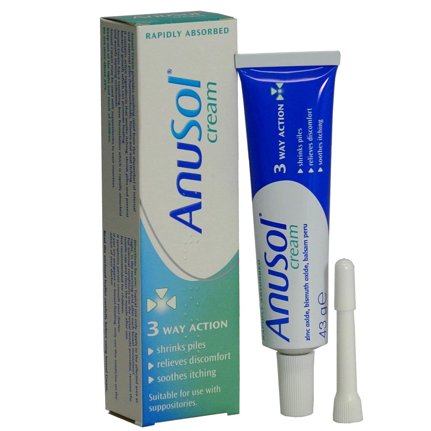 Anusol 43g SOY Cream - Whole Body Skin Moisturizer for All Skin Types, Damage Control &amp; Pore Treatment, 1.51 oz