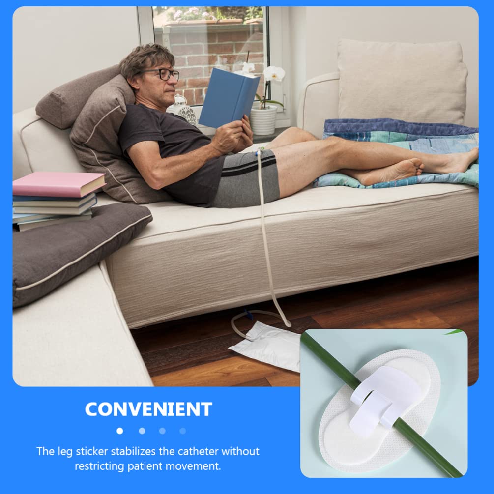 EXCEART 20Pcs Catheter Stabilization Device Legband Holder Sticker Catheter Tube Holder Perspiration Holes Legband Holder Urine