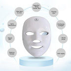 Red Light Therapy Mask for Face, Blue Red LED Light Therapy Device, 7+1 Colors LED Facial Skin Care Mask At Home, USB Rechargeab