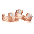 Vicmag Copper Magnetic Ring for Women Ring Ladies Fingers Thumb 99.9% Solid Pure Copper Gift 2PCS Adjustable (4X Rose Gold)