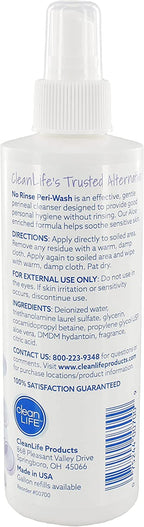 No-Rinse Peri-Wash, 8 fl oz - Soothing, Protecting Perineal Cleanser in a Rinse-Free Formula (Pack of 2)