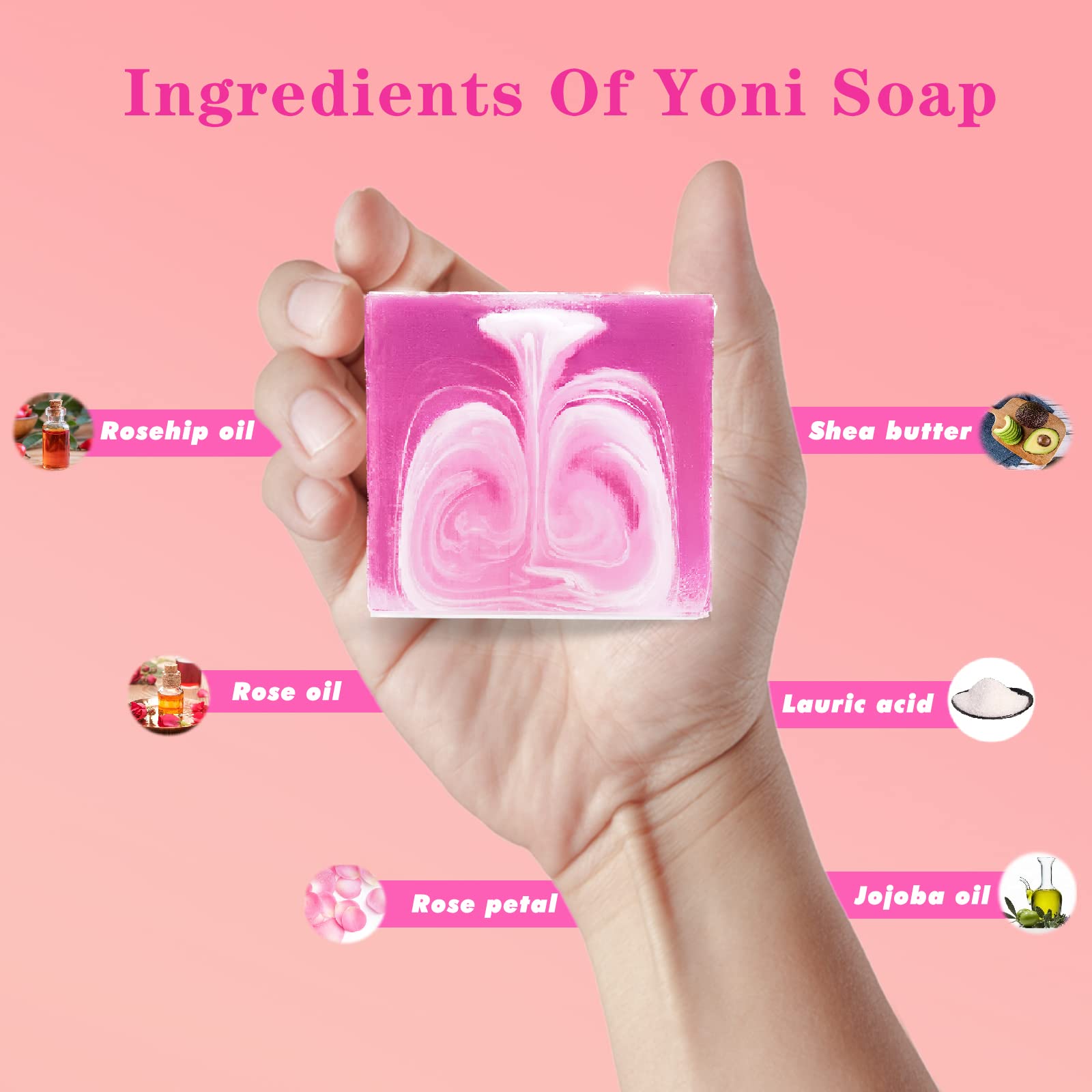 Yoni Soap Bars Yoni Wash Set Of 4, Feminine Wash Ph Balance for Women Vaginial Deodorants, Organic Yoni Soap Handmade Vagina Soa