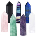 Luckeeper 7 PCS Healing Crystal Wands  2 Amethyst, Rose Quartz,Clear Quartz,Black Obsidian,Green Fluorite, Lapis Lazuli,Rainbow 