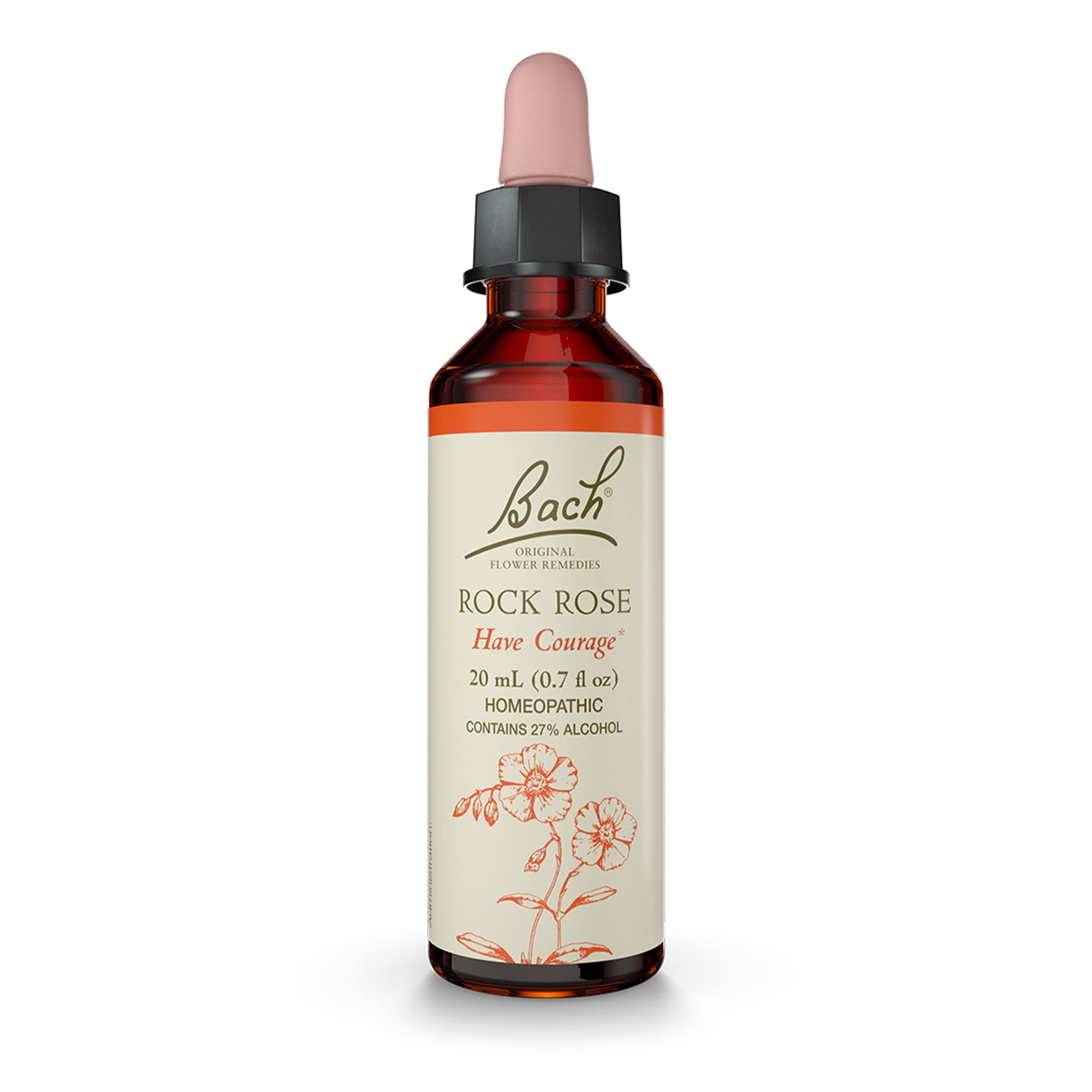 Bach Original Flower Remedy Dropper 20 ml Flower Essence, Rock Rose, 0.7 Fl Oz