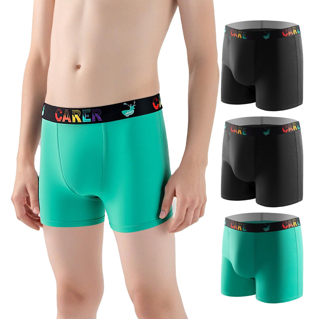 Carer Boys Incontinence Underwear Washable Kids Cotton Incontinence Boxer Briefs with Front Absorbency 100ml Reusable Leak Proof