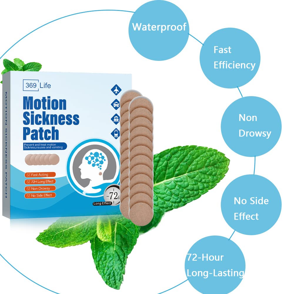 369 Life Motion Sickness Patches, Sea Sickness Patch for Cruise - Adults and Kids (30 Count - Pack of 1)