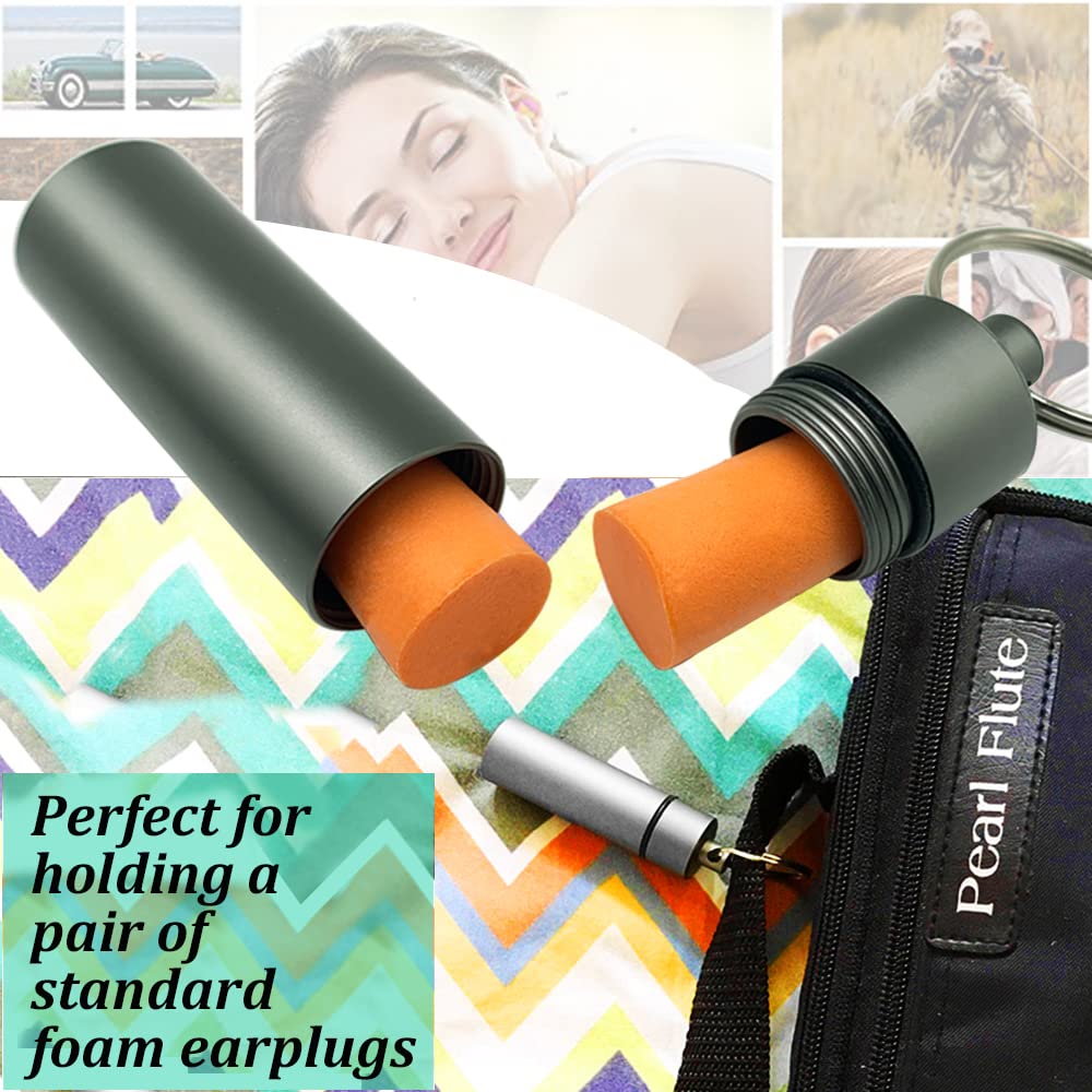 3 Packs Keychain Pill Holder, EFFIET Waterproof Pill Fob Case Box Outdoor Container for Emergency Medicine Drugs, Foam Earplug S