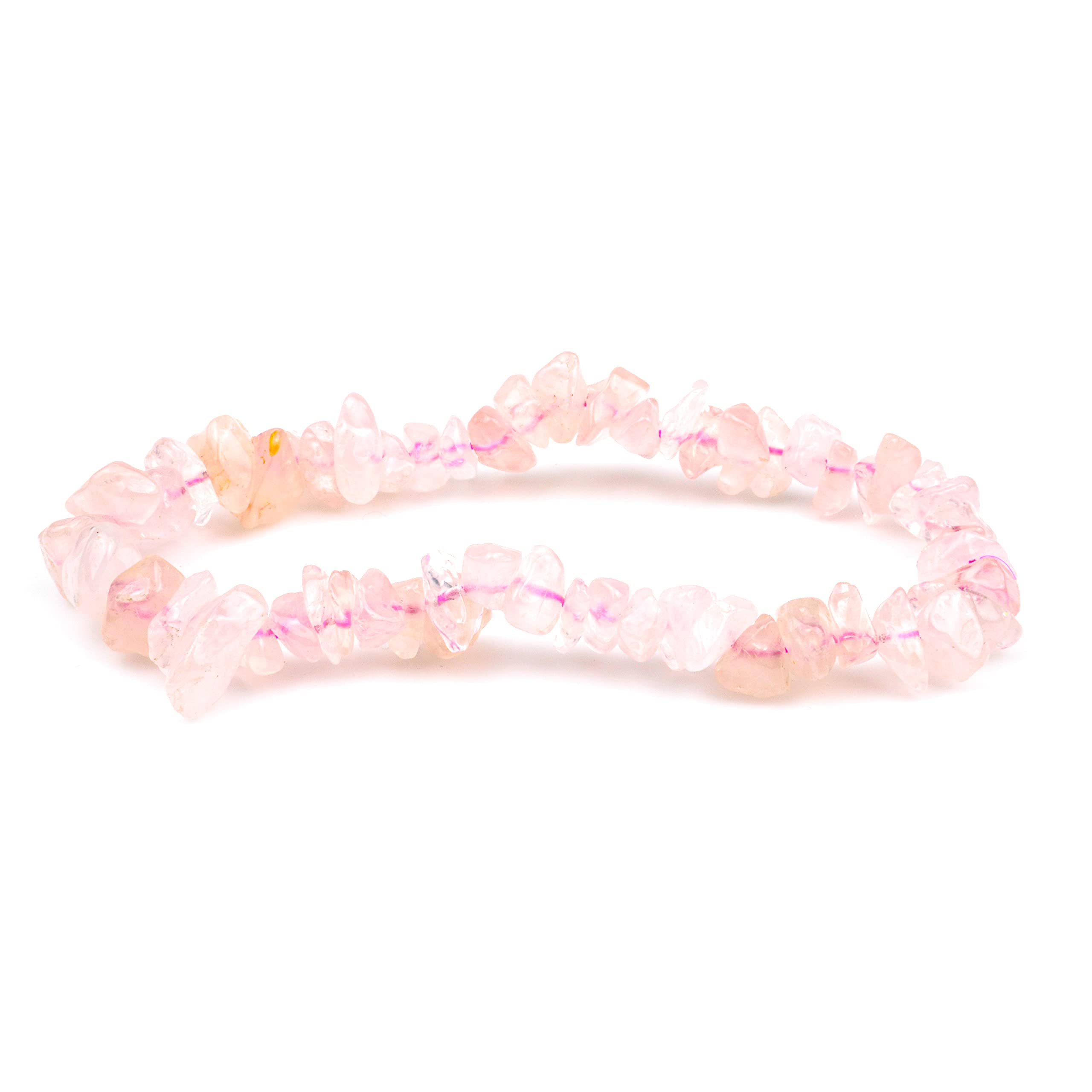 Remedywala Charged Energized Rose Quartz Chips Bracelet For Reiki, Balance Chakra, Positive Energy, Healing | Natural Crystal Ro