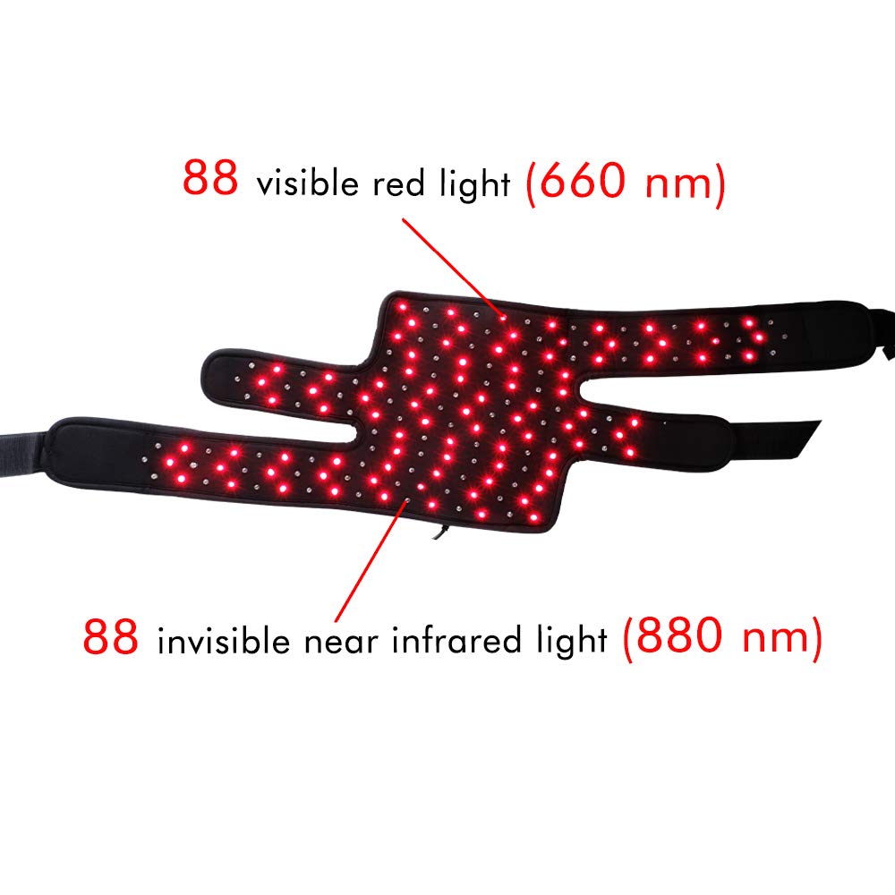 DGYAO Red Light & Infrared Light Therapy Belt for Knee Elbow Joint Pain Relief Flexible Wearable Wrap Deep Therapy Pad with Auto
