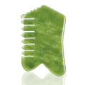 LEOSENSE Gua Sha Comb, Natural White Jade Stone Scalp Massage Comb, Facial GuaSha Tool for Lift and Puffiness, Jade Gua Sha Scra