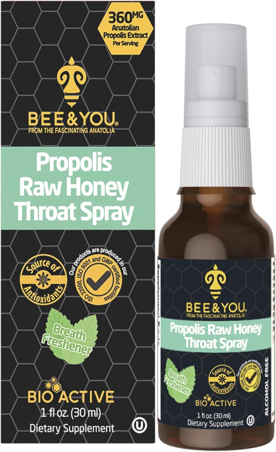 BEE and You, 100% Pure Propolis Extract, Immune Support, Sore Throat Relief, Antioxidants, Natural, Keto, Paleo, Gluten-Free | 1