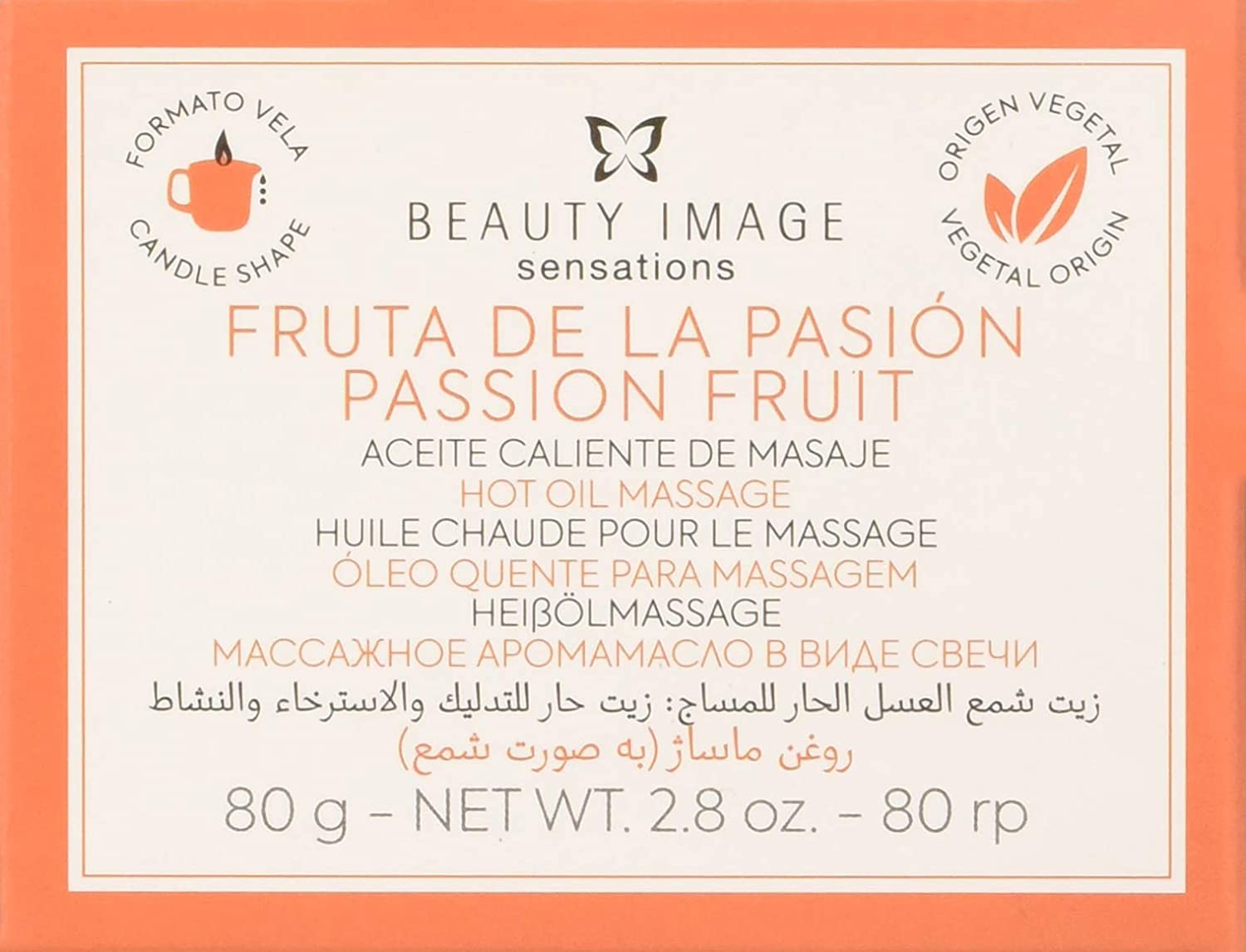Beauty Image Passion Fruit Hot Oil Body Massage Candle