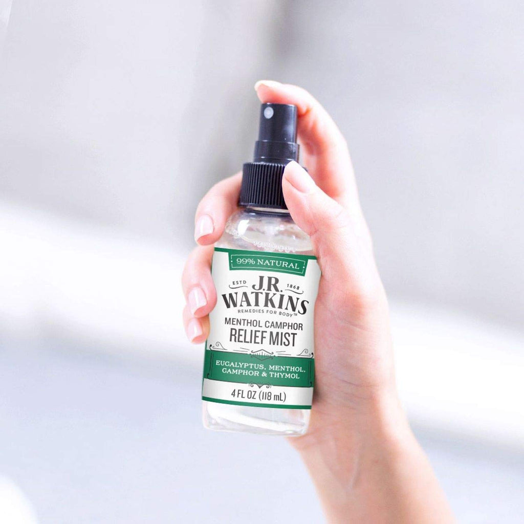 J.R. Watkins Natural Menthol Camphor Relief Mist, Mist for Flu and Cold Relief, Decongestant for Stuffy Nose, USA Made and Cruel