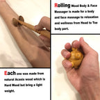 GoldleafKing 2PC Small Original Hard Wooden Acasia Wood Small Body & Face Massager for Men & Women and Hand Massager Set | Healt