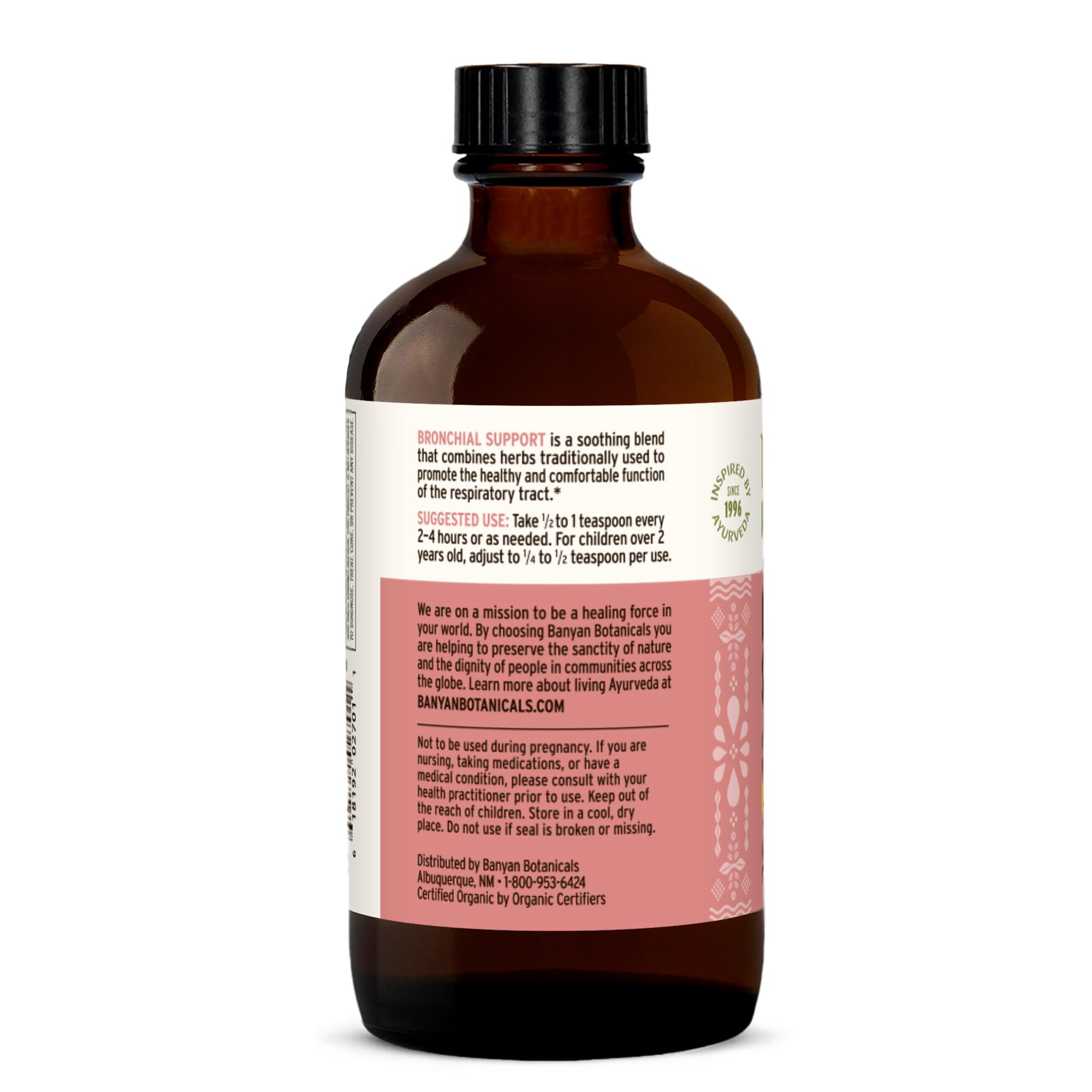 Banyan Botanicals Bronchial Support - Organic Herbal Syrup for Children & Adults - Soothing Respiratory Support Formula with Lic
