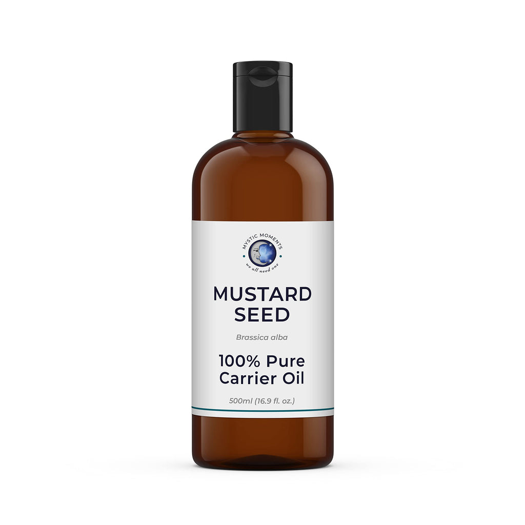 Mystic Moments | Mustard Seed Carrier Oil - 500ml - Pure & Natural Oil Perfect for Hair, Face, Nails, Aromatherapy, Massage and 