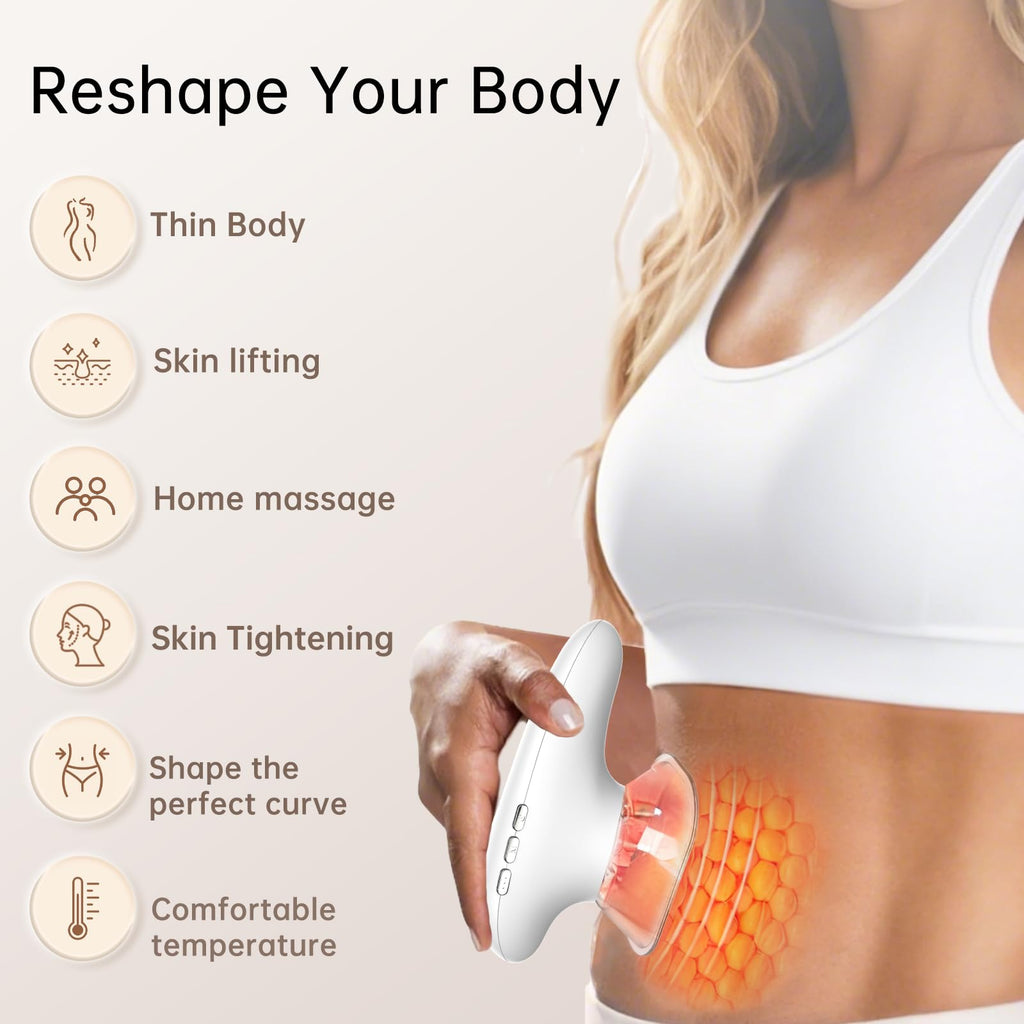 CENXIGO 4 in 1 Body Sculpting Machine-Lymphatic Drainage Massager with 4 Adjustable Functions:Heating,Cupping,Red Light & Massag