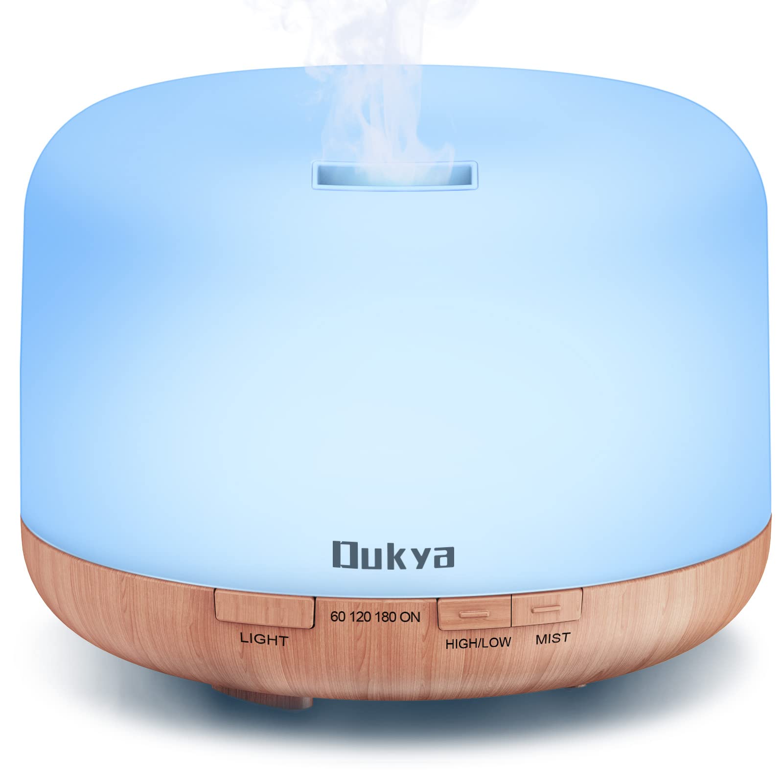 Dukya 500ml Essential Oil Diffuser, 5 in 1 Ultrasonic Aromatherapy Fragrant Oil Humidifier Vaporizer, Timer and Auto-Off Safety 