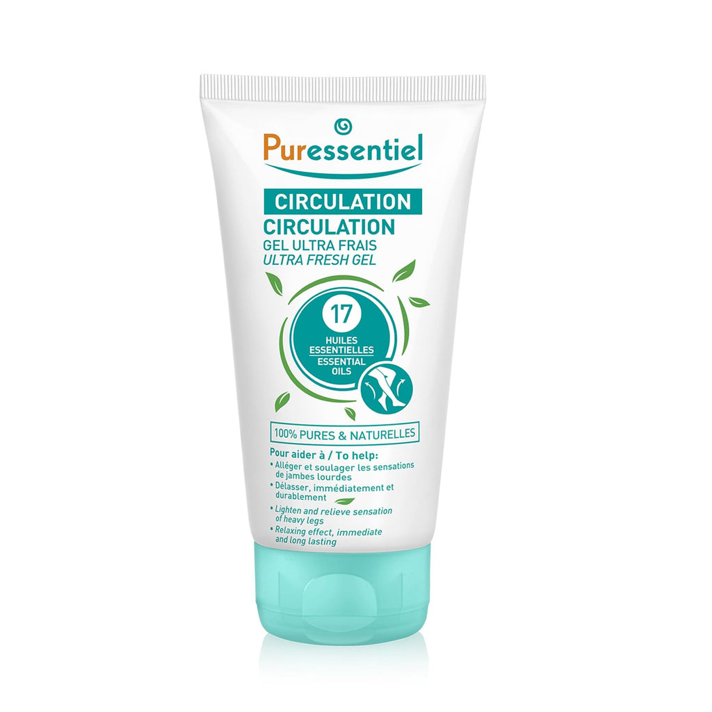 Puressentiel Soothing Gel for Tired Feet, Ankles, Legs - Aromatherapy Lotion with 17 Essential Oils for Body and Skin - Instant,