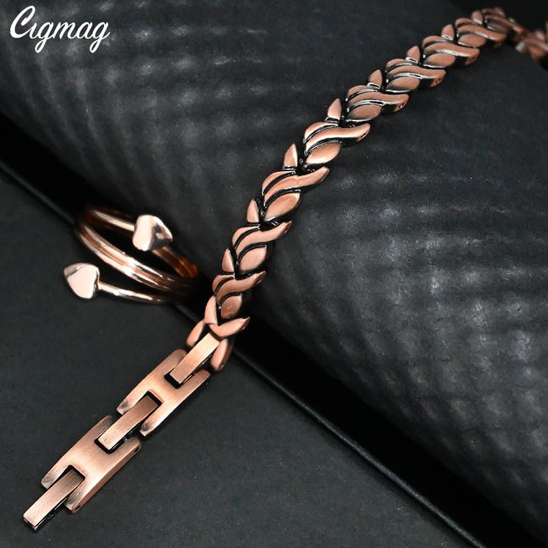 Cigmag Copper Anklet for Women Ultra Strength Solid Copper Anklet Bracelet Adjustable Length with Sizing Tool