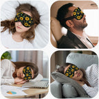 NOHSHE Sunflower Sleep Mask Eye Mask Yellow Sunflowers Flower Golden Geometric Sleep Mask Light Blocking Adjustable Smooth Soft
