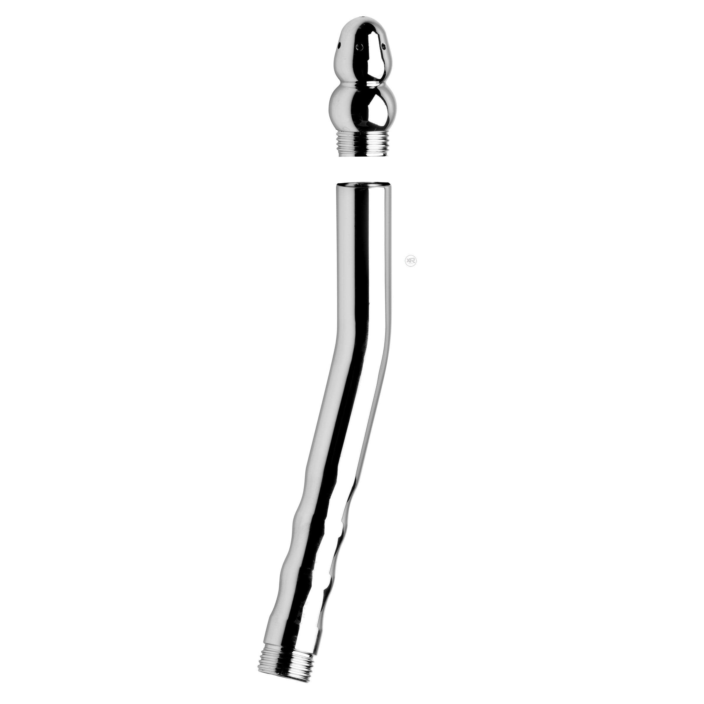 Cleanstream Angled Enema Nozzle, Silicone Shower Cleansing System, Detachable Tip, Silver, 1 Count