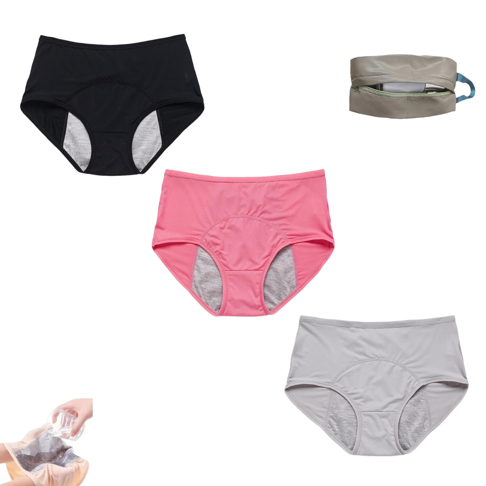 biqozi Panties for Women Over 60 70, Leakproof Ladies Underwear, Ladies Comfortable Leak Proof Incontinence Panties(#03,3X-Large
