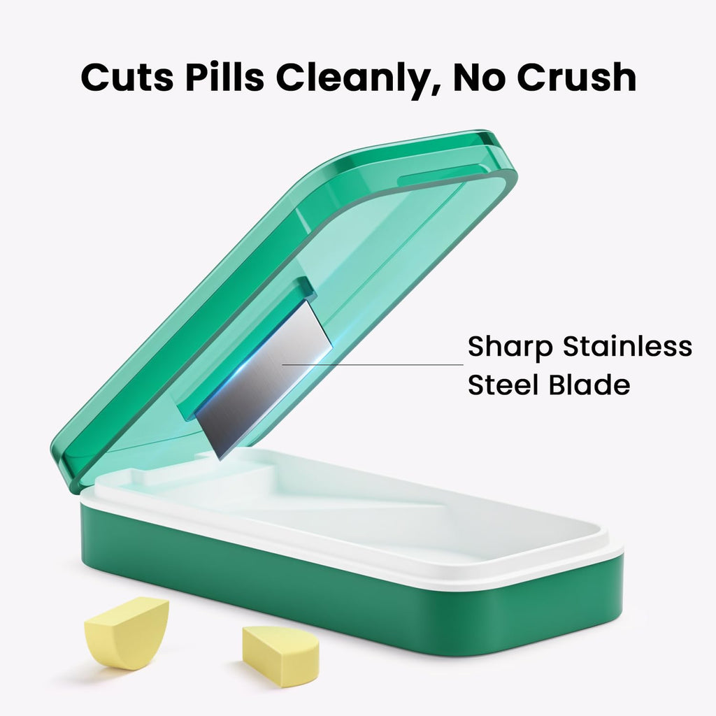 Aigret Future Pill Cutter with Sharp Blade, Pill Cutter Splitter for Large or Small Pills