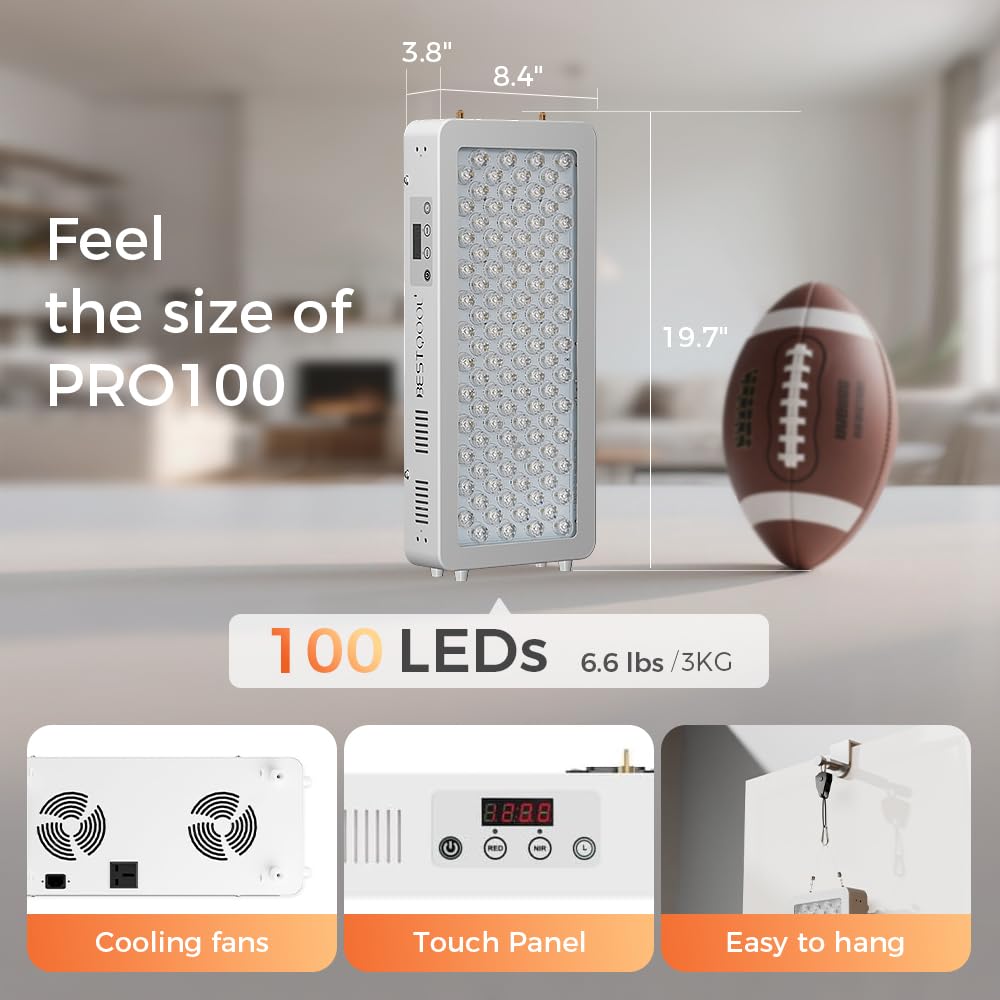 Bestqool Red Light Therapy Device for Body, Skin Near Infrared Light Therapy, 100 clinical grade Dual chip LEDs, 660nm 850nm Hig