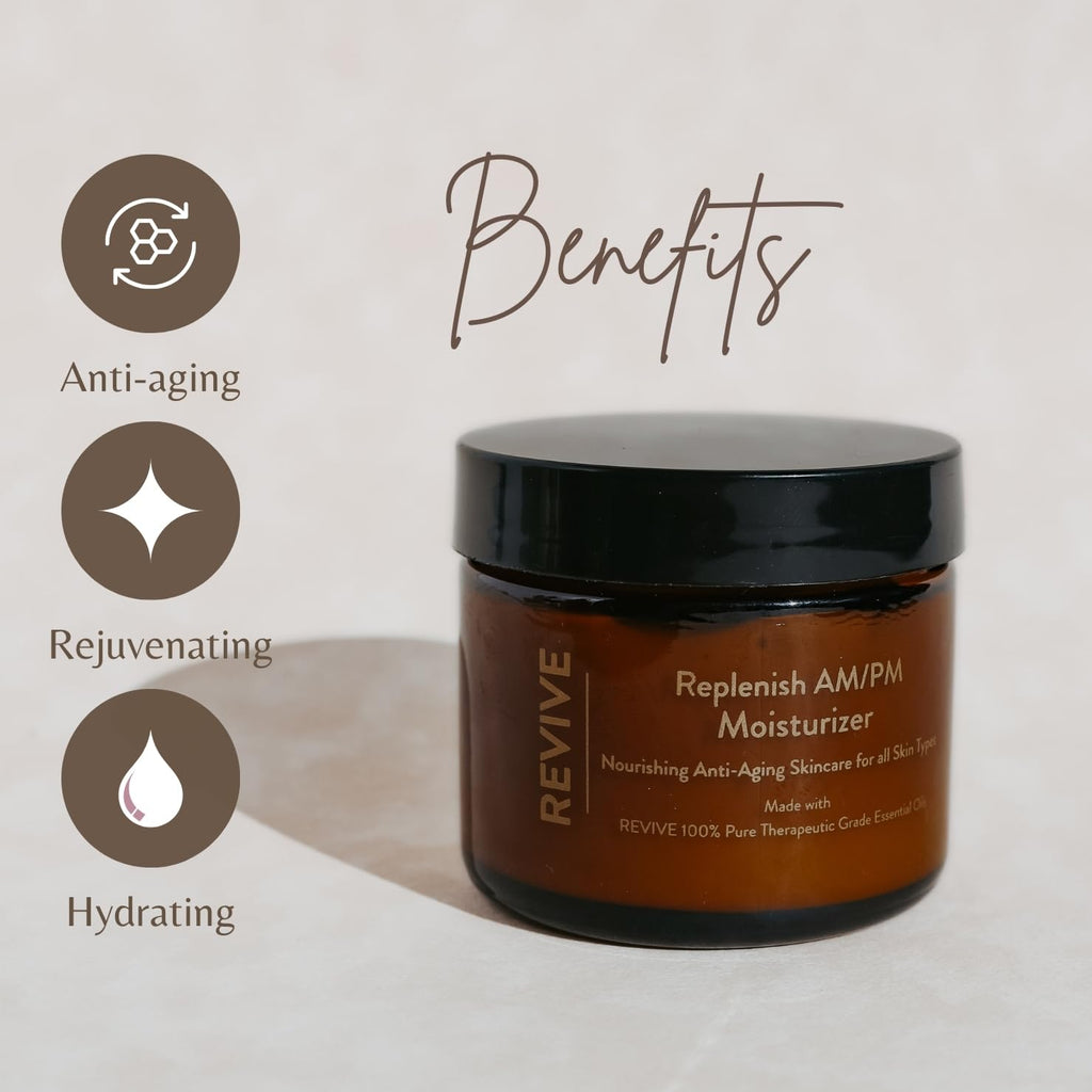 REVIVE Skin Health Skincare with Skin Health Essential Oil Blend - Replenish AM/PM Moisturizer - Non-Toxic Skincare