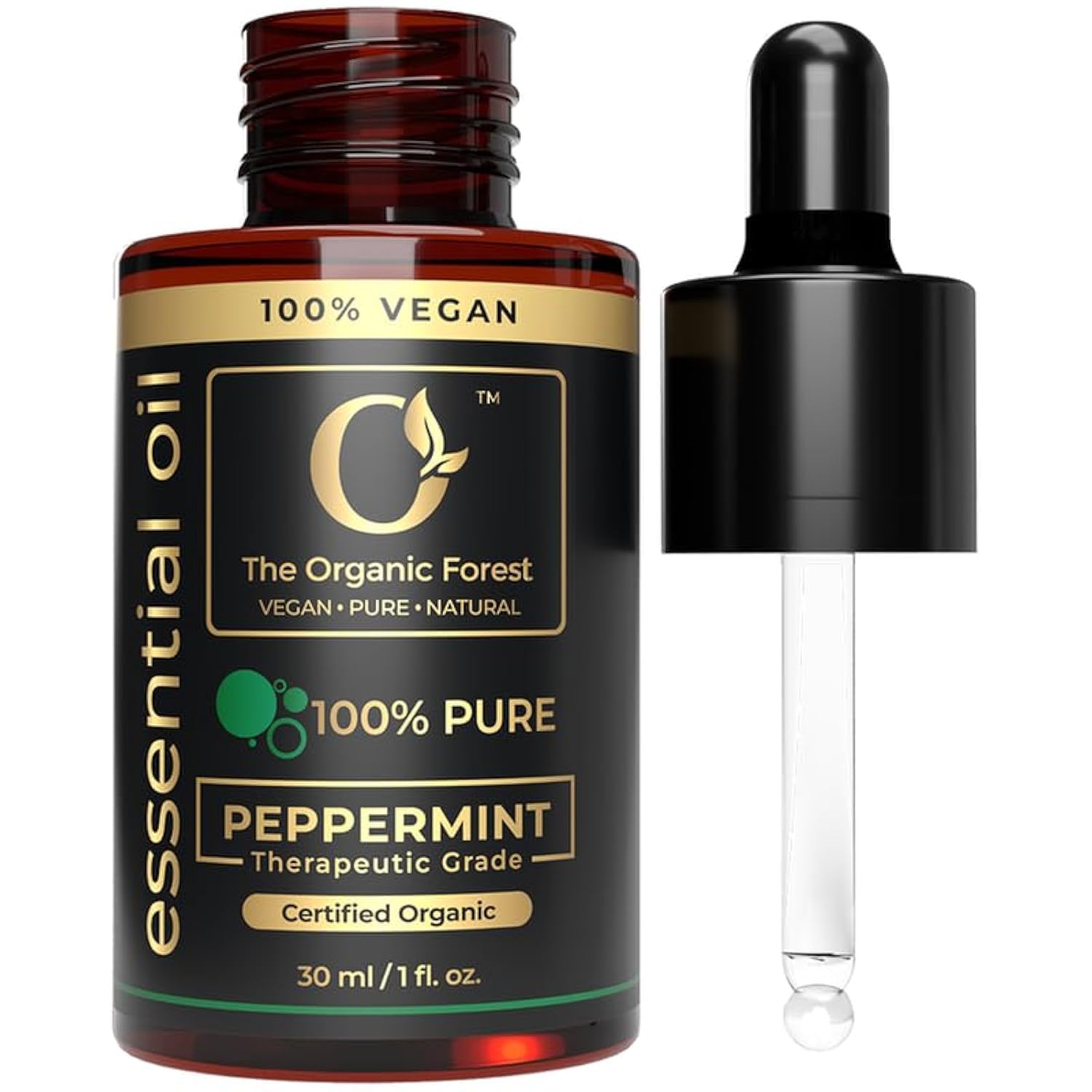 USDA Organic Peppermint Essential Oil - 100% Pure for Hair, Skin and Aromatherapy - Relaxation & Concentration - Non-GMO, Therap