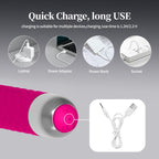 Vibrating Shoulder Muscle Massager, USB Rechargeable, Waterproof, 20 Speeds, 8 Vibration Modes, Mini, Travel Size (Pink)