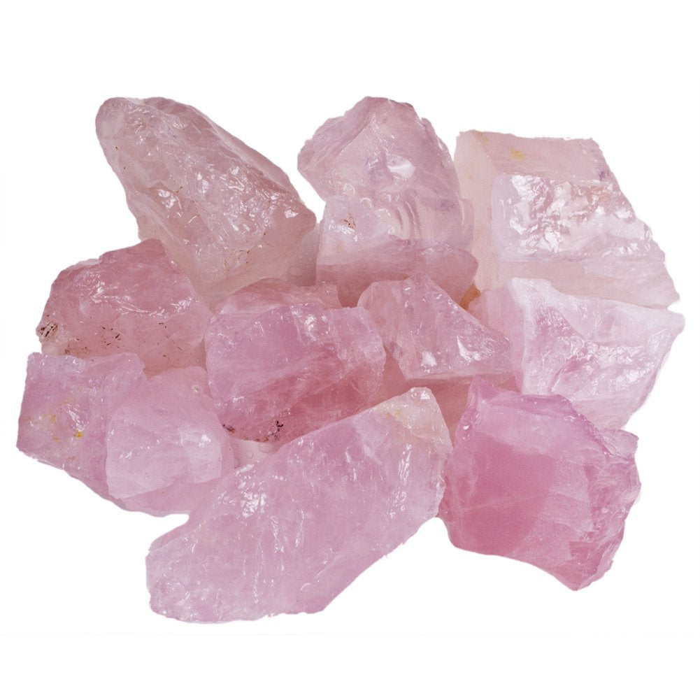 Hypnotic Gems 1 lb Bulk Rose Quartz Rough from Madagascar - Large 1'' Natural Raw Stones & Fountain Rocks for Tumbling, Cabbing,