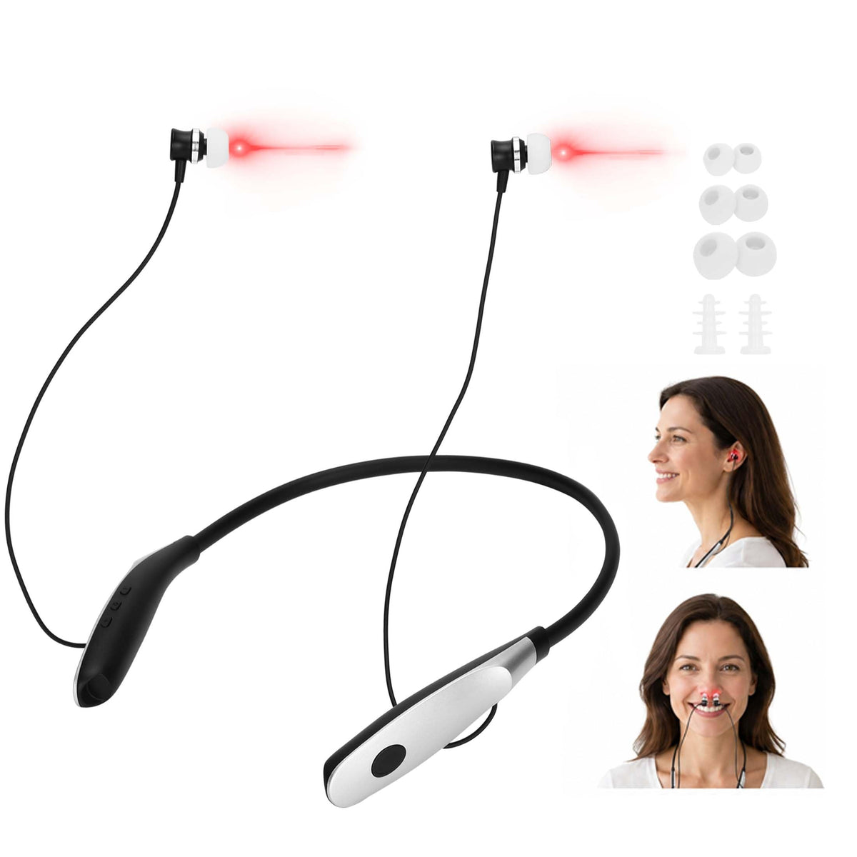 Besilo Upgraded 2in1 Red Light Therapy for Nose & Ear, Portable Lightweight NeckWorn Device for Ear and Nose Relief, AutoTim