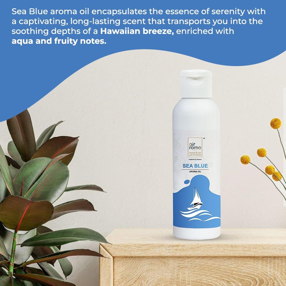 Air-Roma Pure, Natural And Undiluted Aroma Diffuser Oil (100Ml, Sea Blue) Home Fragrance, Aromatherapy, Helps In Concentration &