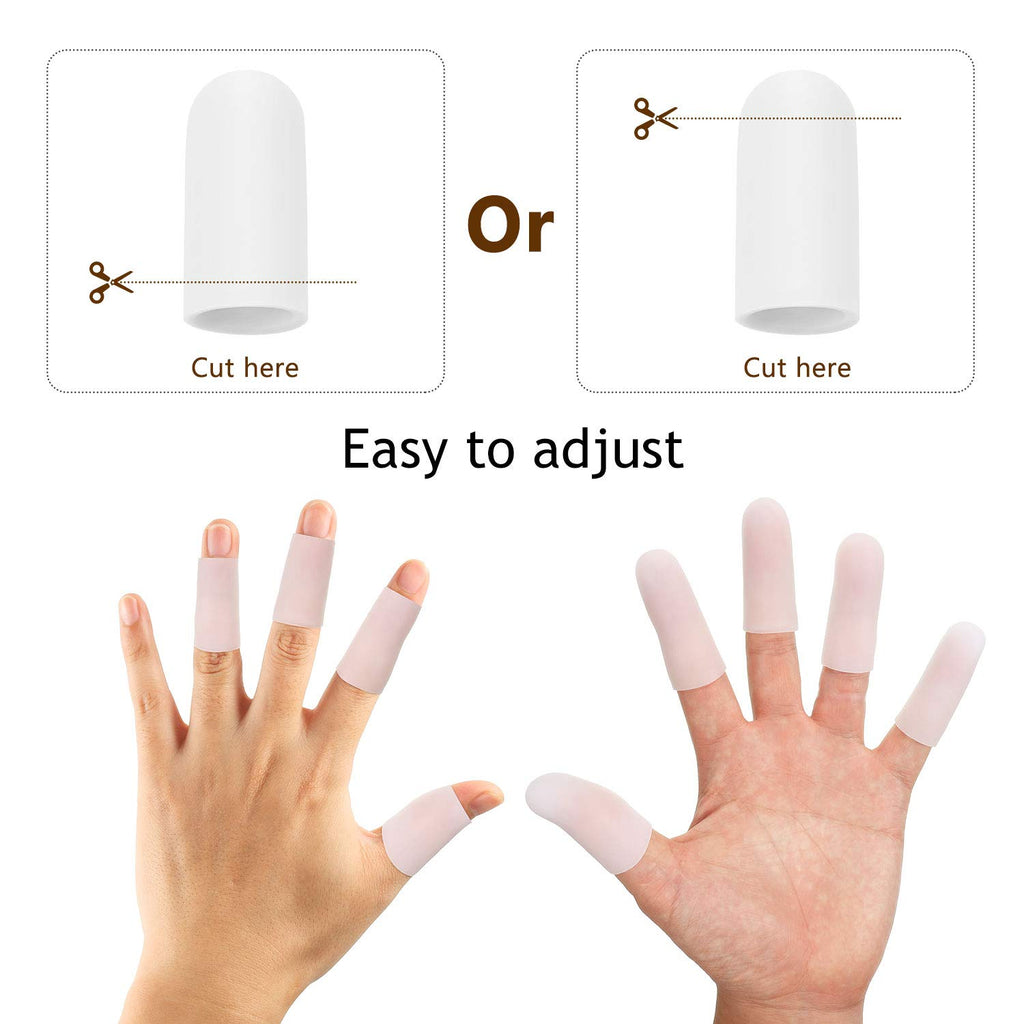 Frienda 30 Pieces Gel Finger Protector Cots Silicone Cover Cap Sleeves for Finger Cracking Trigger Support(White)