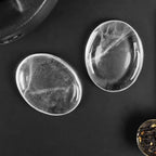 Artistone White Crystal Thumb Worry Stones for Anxiety Polished Oval Gemstone Chakra Rock Clear Quartz Healing Stone Reiki Women