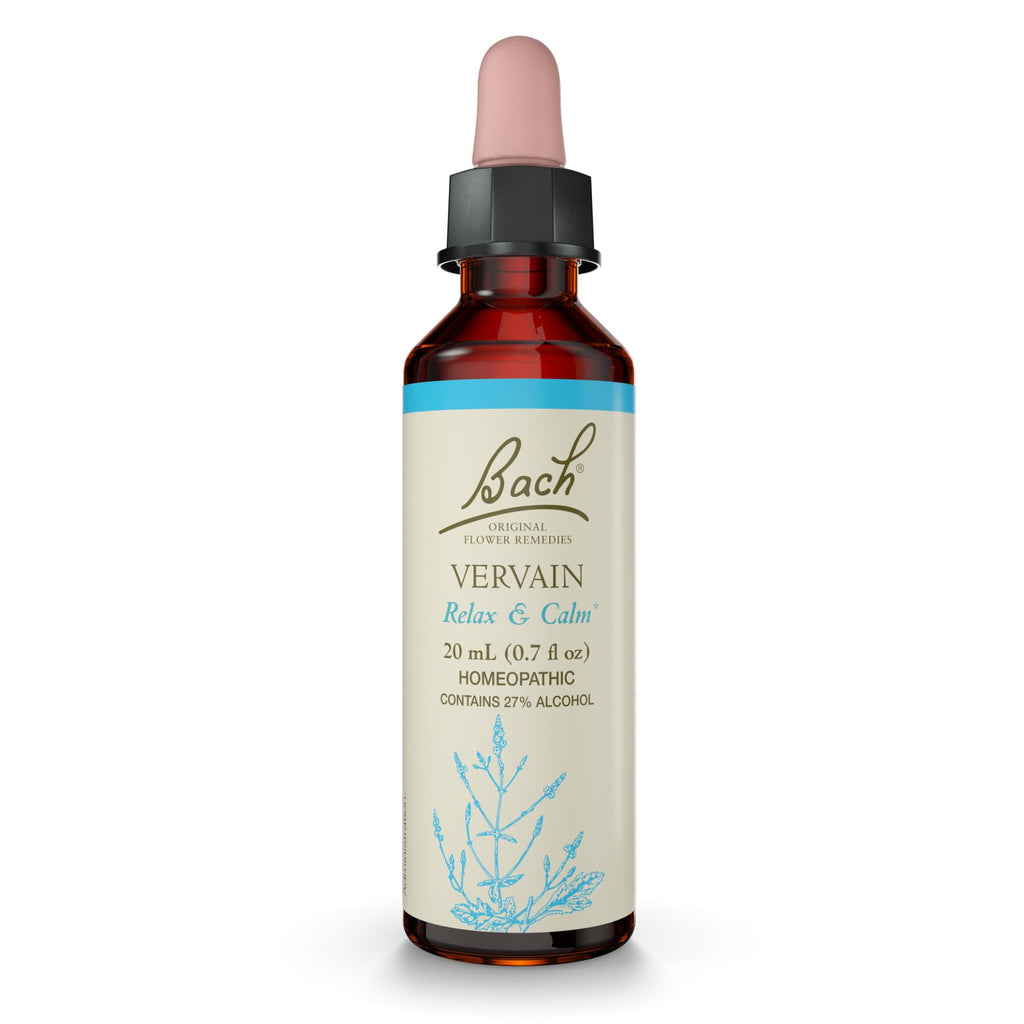 Bach Original Flower Remedies, Vervain - Relax & Calm - Natural Homeopathic Flower Essence for Emotional Balance - Vegan, Gluten
