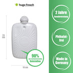 Kids Hot Water Bottle with Animal Cover (0.8L, Smiley Frog) Eco Hot Water Bottle, Made in Germany, Soothing Comfort and Warmth,