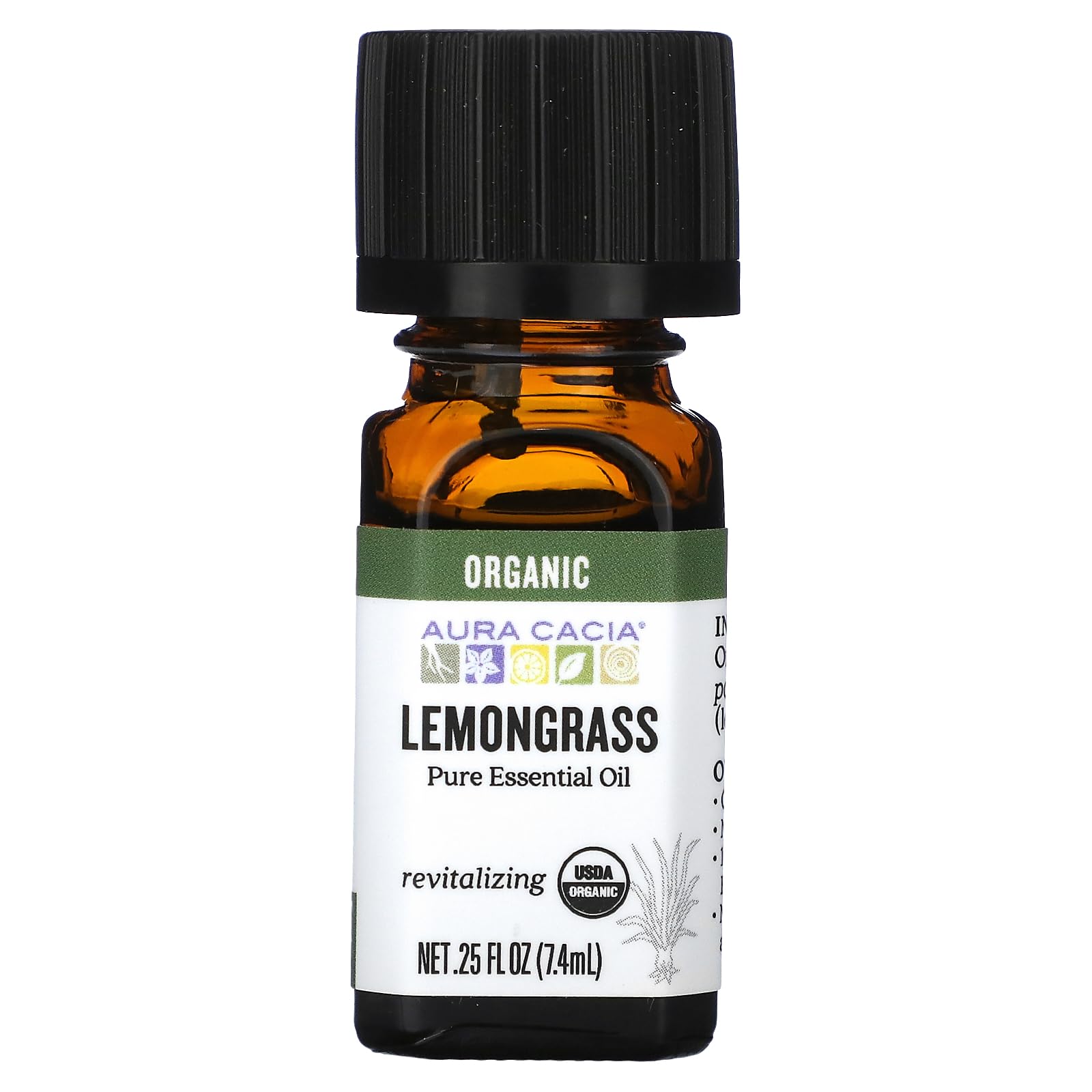 Aura Cacia Organic Lemongrass Essential Oil 0.25 fl. oz.
