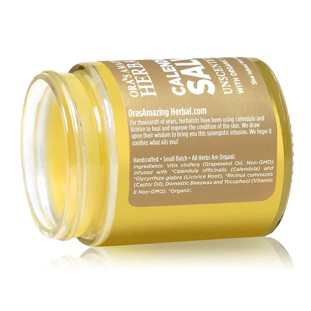 Oras Amazing Herbal Calendula Salve, Calendula Cream, Drawing Salve, Calendula Ointment, Coconut Free Salve made with Organic C